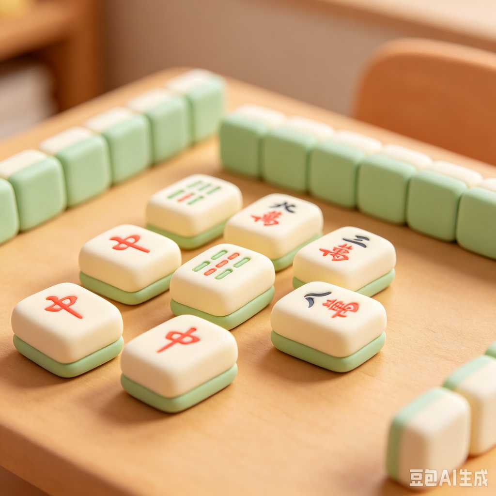 mahjong set with dice and chips